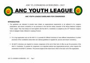 ANC YL Congress Guidelines - 2015 ANC YL Congress Guidelines - 2015